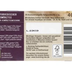 Kräutertee|Bünting Tee Bio Ayurvedischer Gewürztee20 x 2 g