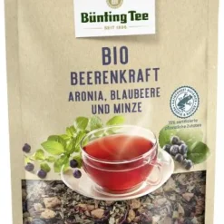 Früchtetee|Bünting Tee Bio Beerenkraft Ariona, Blaubeere und Minze100 g