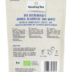 Früchtetee|Bünting Tee Bio Beerenkraft Ariona, Blaubeere und Minze100 g