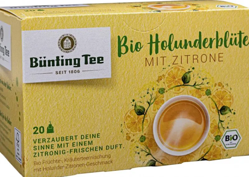 Blütentee|Bünting Tee Bio Holunderblüte mit Zitrone20 x 2,50 g