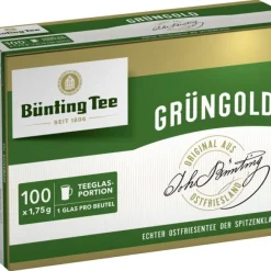 Schwarztee|Echter Ostfriesentee|Bünting Tee Grüngold Tassenbeutel100 x 1,75 g