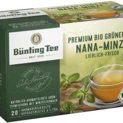 Grüntee|Bünting Tee Premium Bio Grüner Tee Nana-Minze20 x 1,75 g