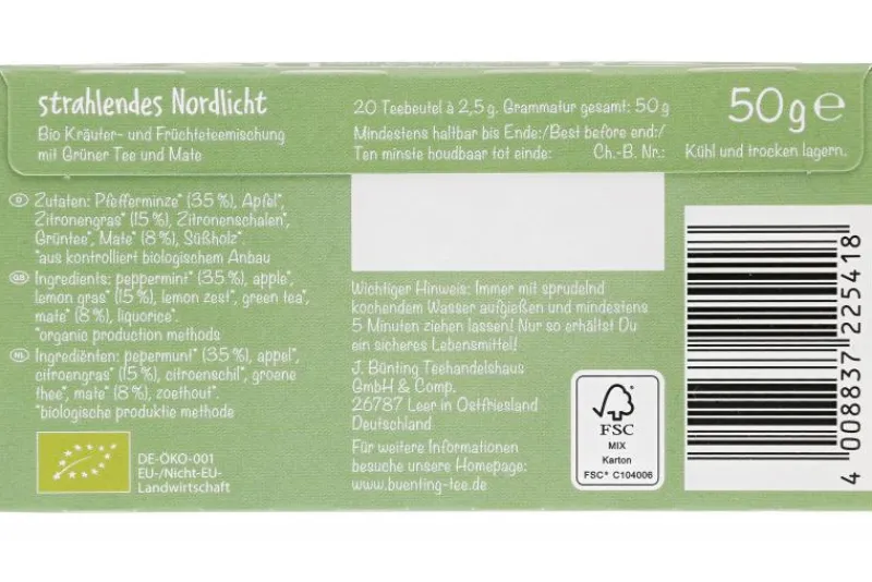 Kräutertee|Bünting Tee Strahlendes Nordlicht20 x 2,50 g