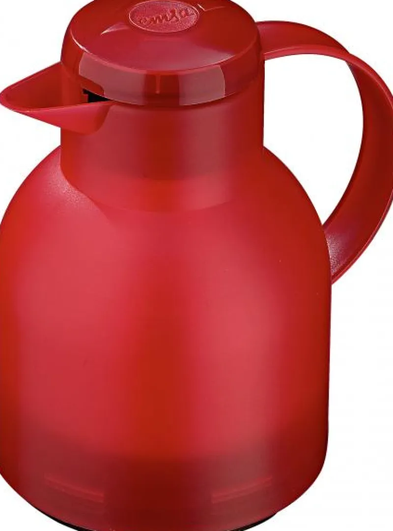 Thermobehälter|Bünting Tee Emsa Samba Isolierkanne Quick Press 1,0 Liter transluzent rot