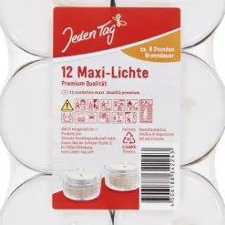 Teelichter|Bünting Tee Jeden Tag Maxi-Lichte weiß12 St.