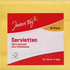 Servietten|Bünting Tee Jeden Tag Servietten 33x33cm sonnengelb30 St.