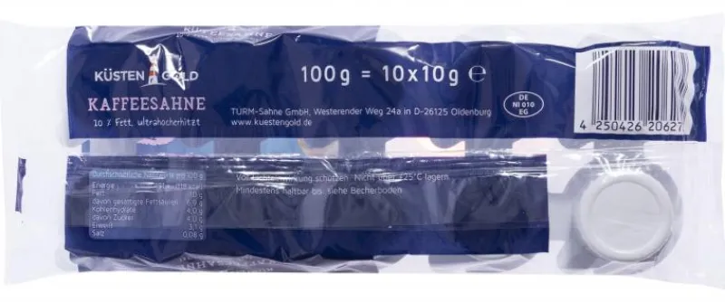 Milch & Sahne|Bünting Tee Küstengold Kaffeesahne 10 x 10 g