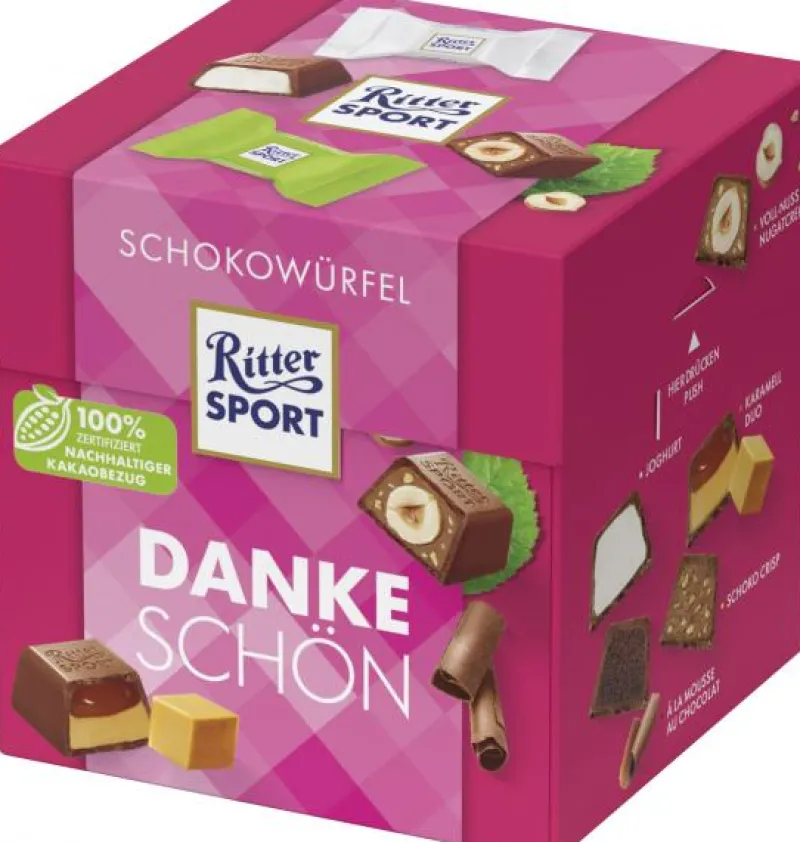 Gebäck & Schokolade|Bünting Tee Ritter Sport Schokowürfel Dankeschön176 g