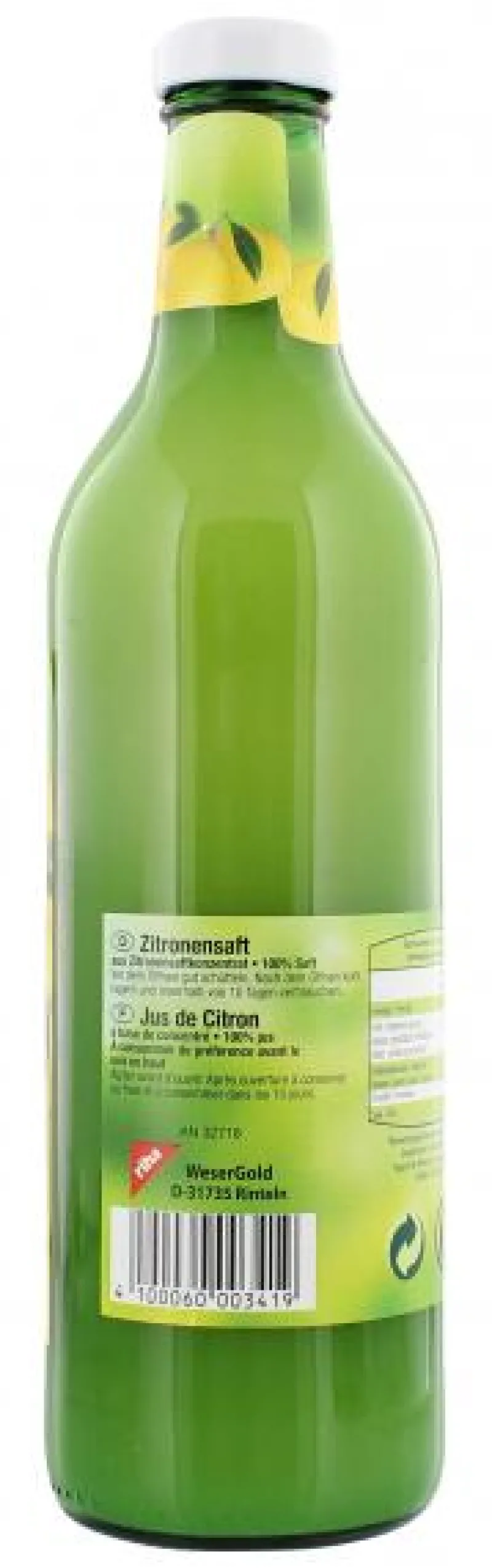 Zitronensaft|Bünting Tee Wesergold Zitronensaft750 ml